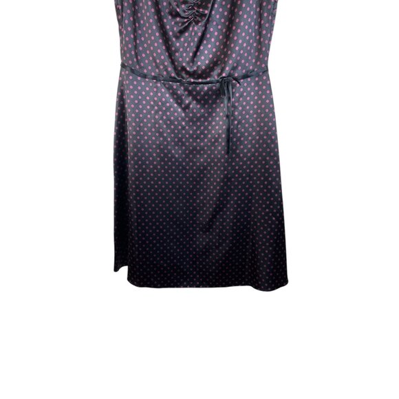 Pinup V-Neck Polka Dot Sleeveless Dress With Ruffle Trim & Waist Tie Size 12 - Picture 3 of 10